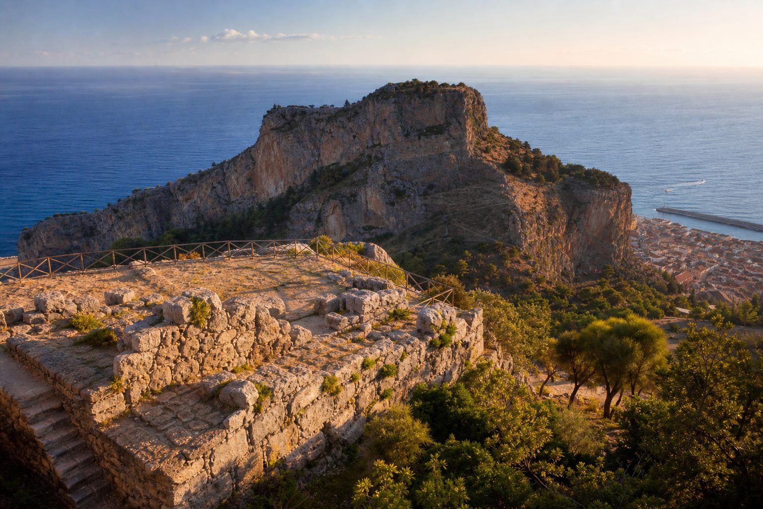 La Rocca di Cefalù, il Tempio di Diana e il mare