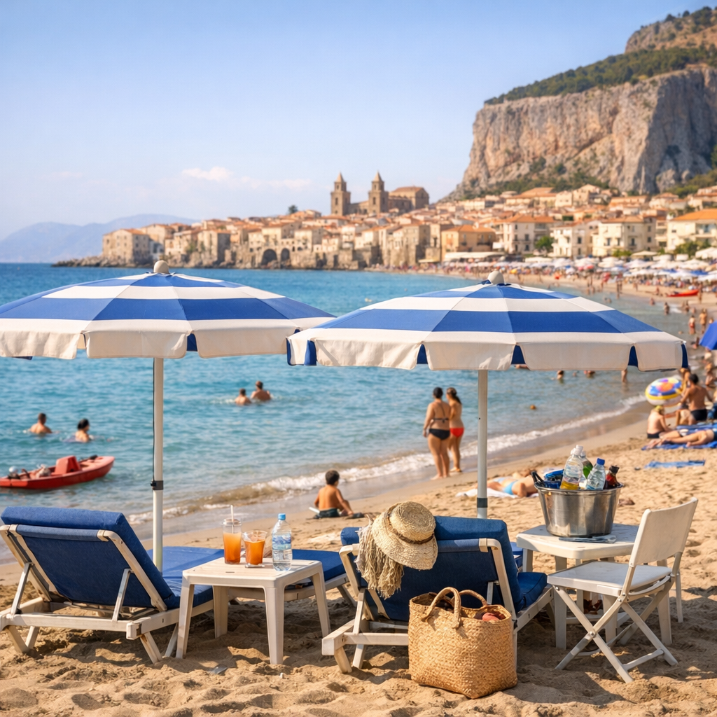 Ombrellone, lettini e servizi: quanto costa davvero una giornata di mare a Cefalù
